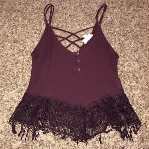 LA Hearts lace crop top, tank top